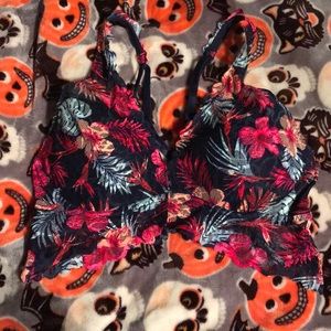 Pink Tropical Lace Push Up bralette